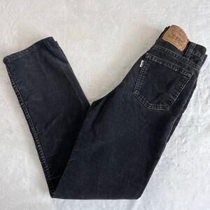 Levi’s Vintage Black Corduroy Pants Boys size 14 Slim 23X26 USA Made 1989
